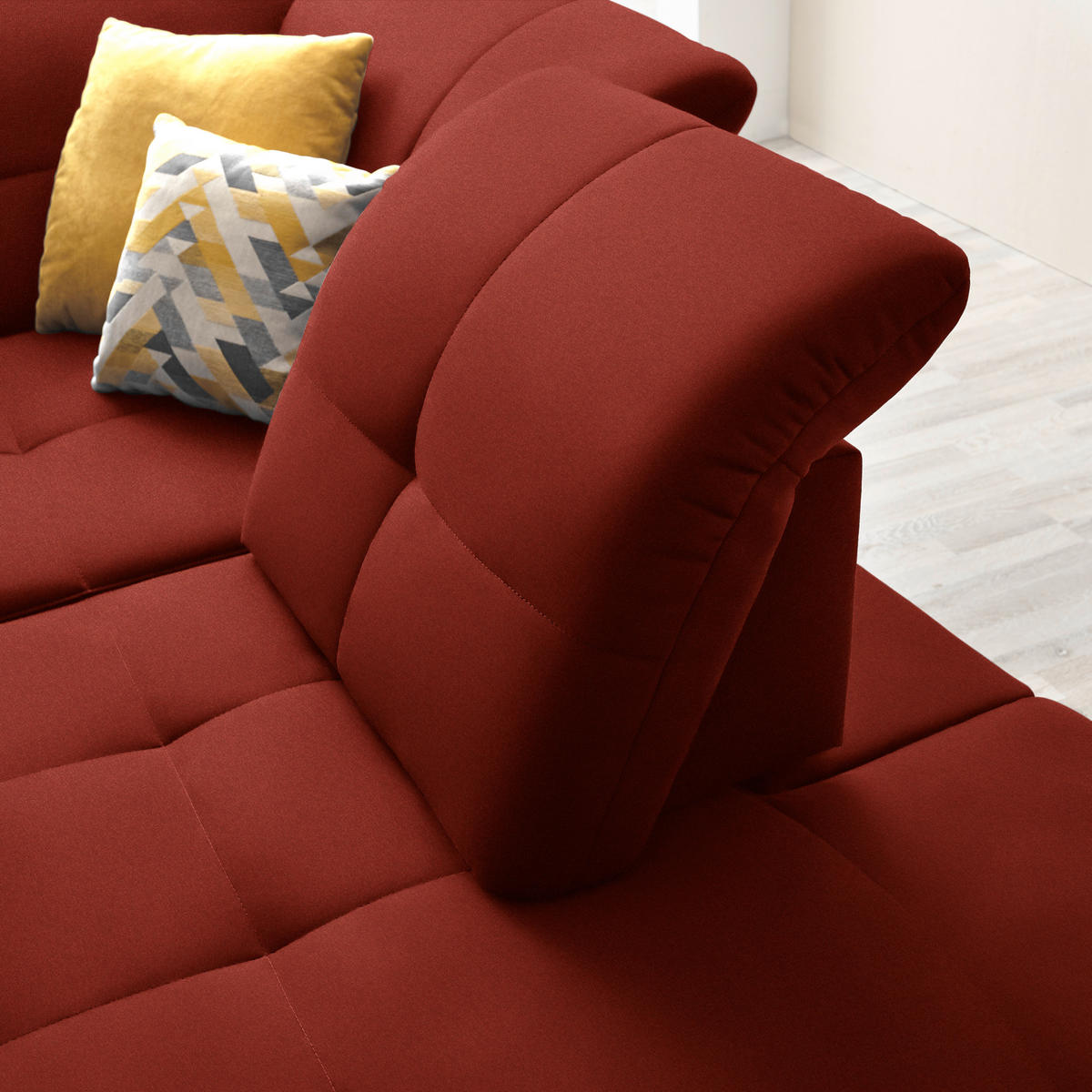 ECKSOFA in Chenille Rot  310/240 cm  - Rot/Schwarz, Design, Textil/Metall (310/240cm) - Xora
