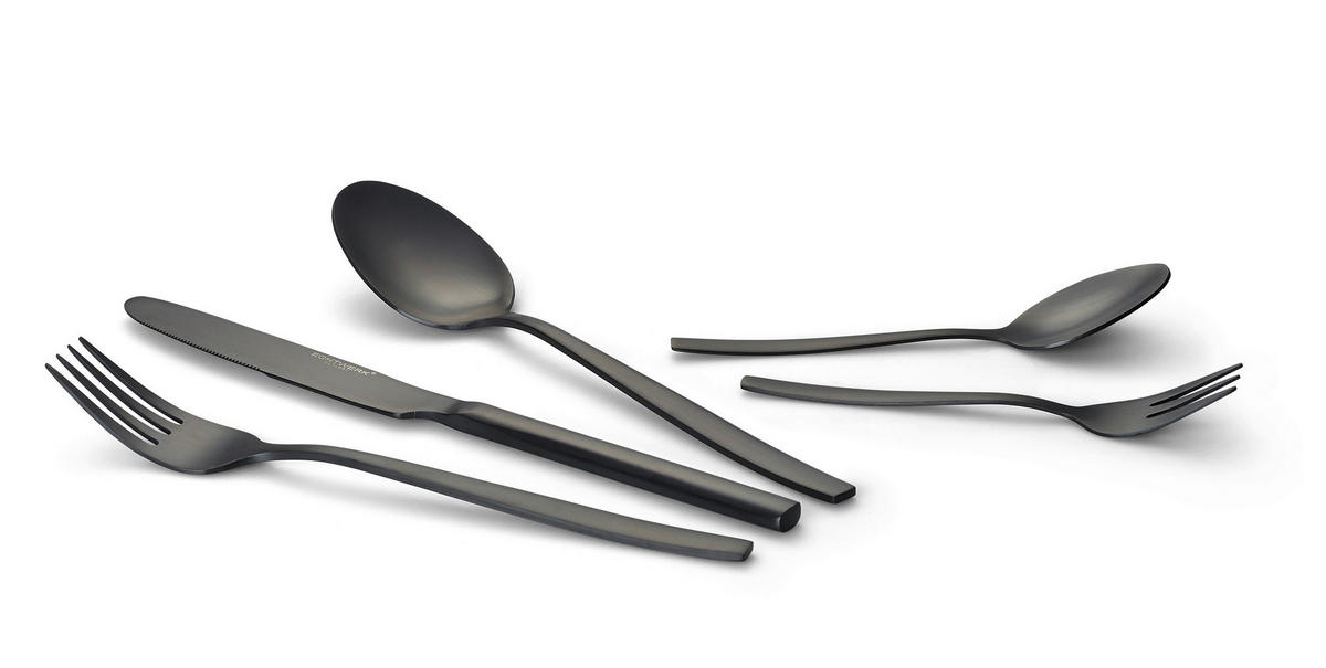 BESTECKSET Tavira 30-teilig Edelstahl  - Schwarz, Basics, Metall (1,22kg) - Echtwerk
