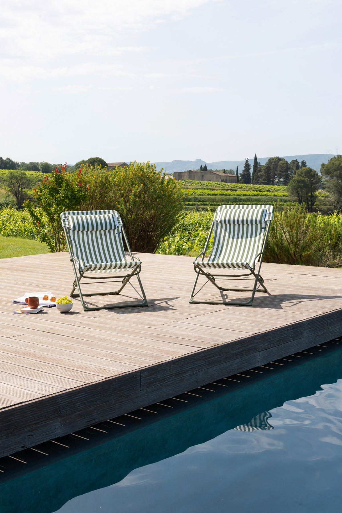 STRANDSTUHL Stahl Grün, Weiß  - Weiß/Grün, Basics, Kunststoff/Metall (60/91/83cm) - Lafuma Mobilier