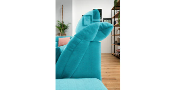 WOHNLANDSCHAFT  in Mikrofaser Türkis  - Türkis/Chromfarben, Design, Kunststoff/Textil (211/350/204cm) - Xora
