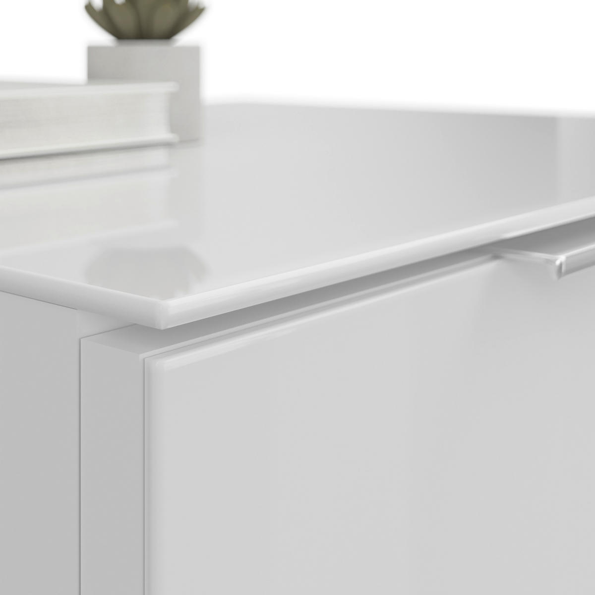 NOČNÝ STOLÍK, biela, 45/60/40 cm - čierna/biela, Basics, kov/kompozitné drevo (45/60/40cm)