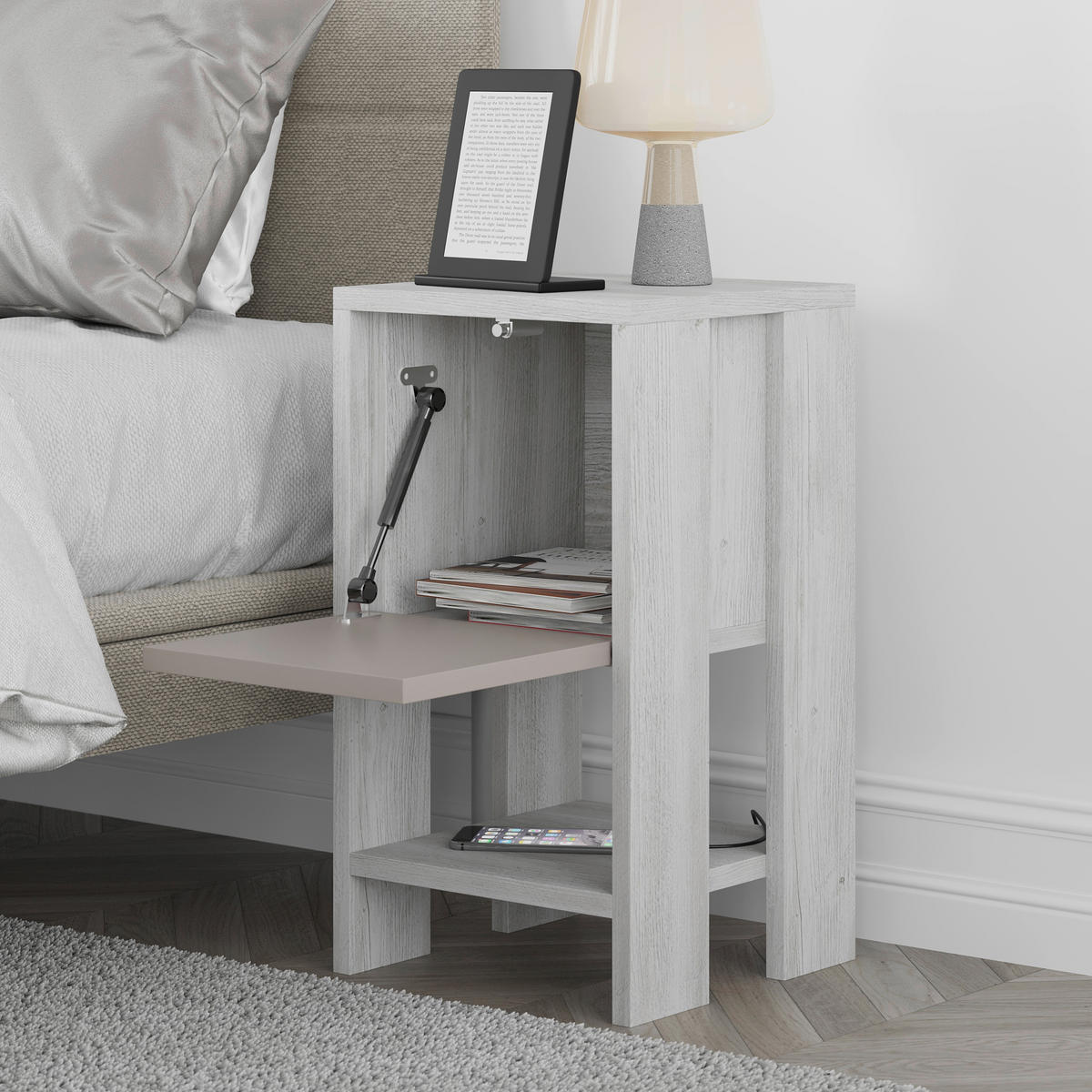 NACHTTISCH 30/55/30 cm  - Beige, Design, Holzwerkstoff (30/55/30cm) - Livetastic