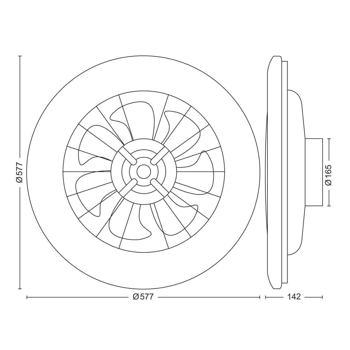 Deckenleuchte mit Ventilator 57,7/14,2/57,7 cm   - Weiß, KONVENTIONELL, Kunststoff (57,7/14,2/57,7cm) - Philips