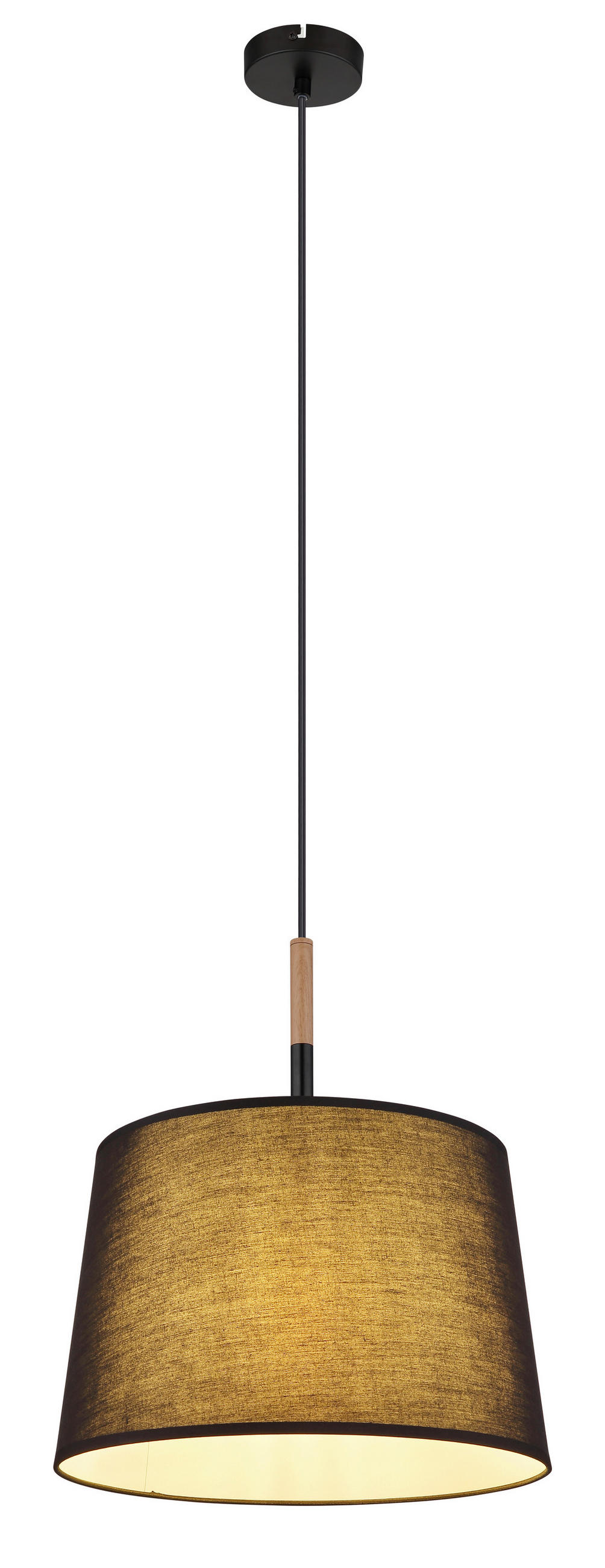 HÄNGELEUCHTE 38/120 cm    - Schwarz/Naturfarben, Basics, Holz/Textil (38/120cm) - Globo