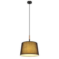 HÄNGELEUCHTE 38/120 cm   - Schwarz/Naturfarben, Basics, Holz/Textil (38/120cm) - Globo