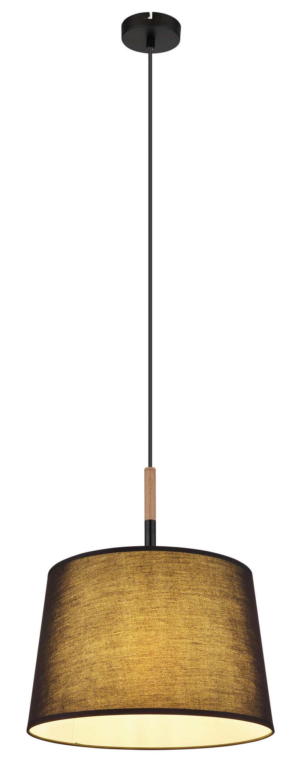 HÄNGELEUCHTE 38/120 cm   - Schwarz/Naturfarben, Basics, Holz/Textil (38/120cm) - Globo