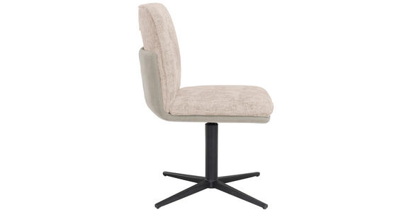 STUHL - Beige/Schwarz, Design, Textil/Metall (47/85/61cm) - Novel