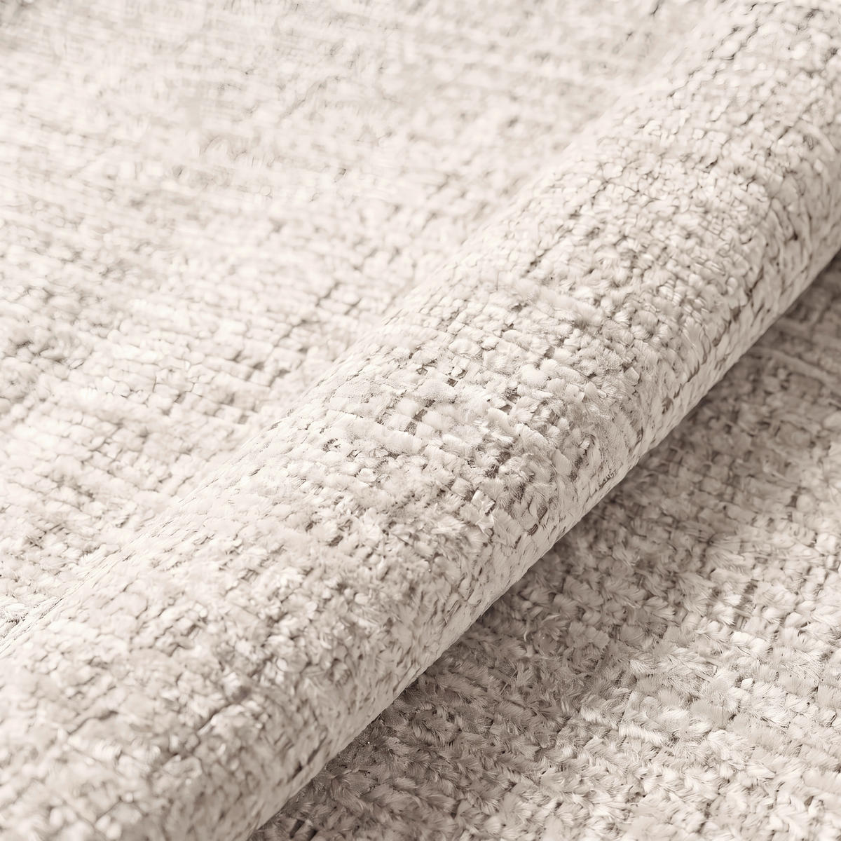 MEGASOFA Chenille Creme  - Hellbraun/Beige, Trend, Kunststoff/Textil (238/80/140cm) - MID.YOU