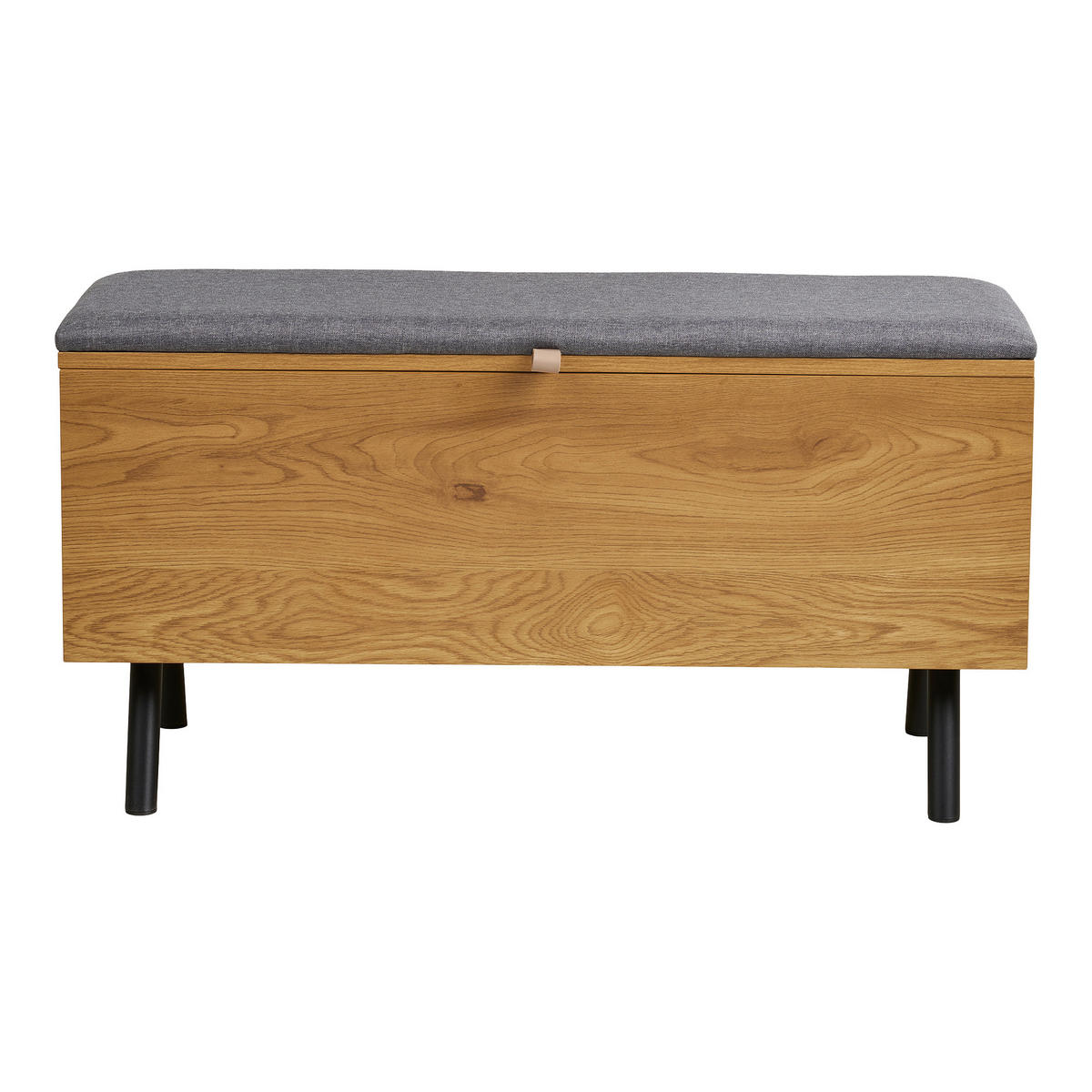 TRUHENBANK in Textil, Holzwerkstoff 92/48/33 cm  - Eichefarben/Schwarz, Design, Holzwerkstoff/Textil (92/48/33cm) - MID.YOU