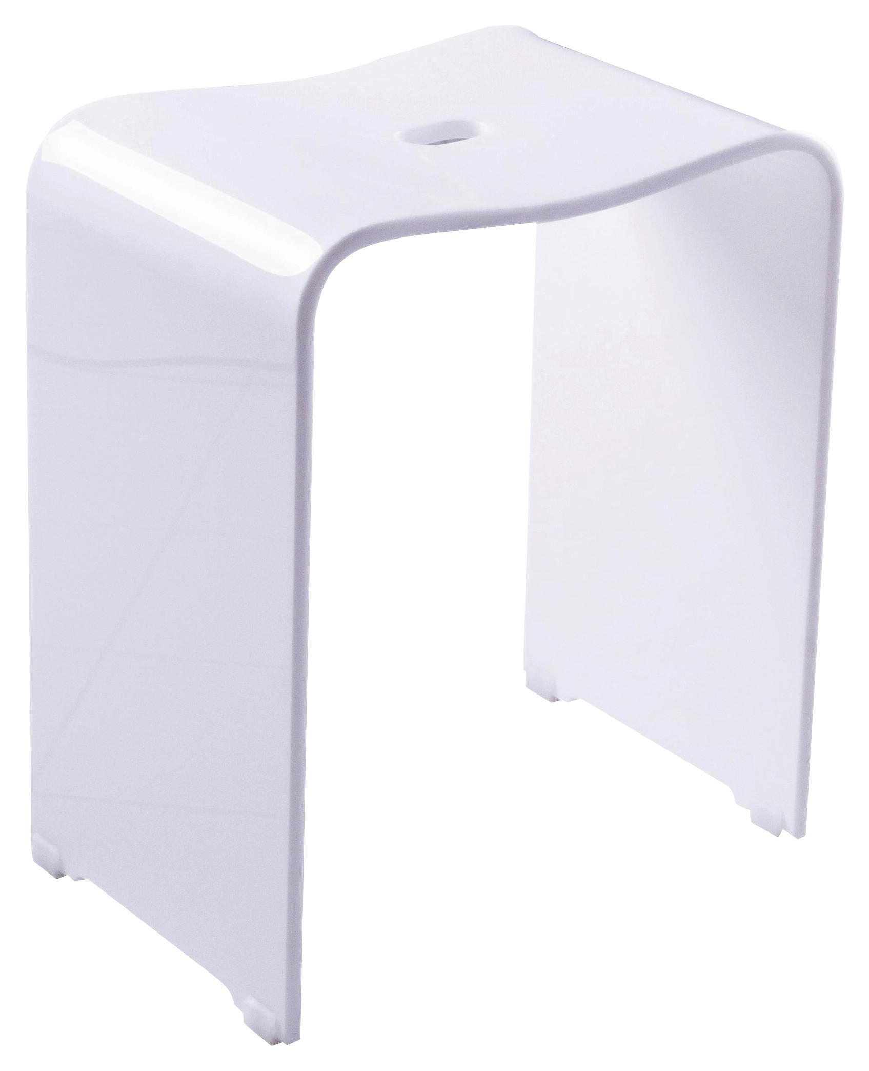 BADHOCKER Kunststoff  - Weiß, Basics, Kunststoff (40/47/27,5cm) - Sadena