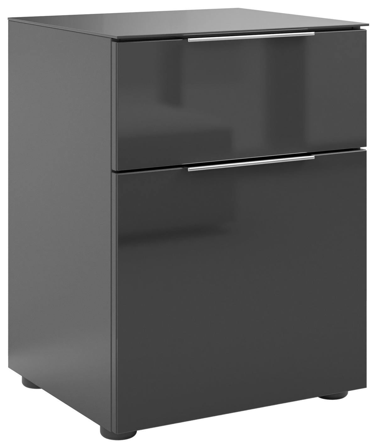 NACHTSCHRANK 45/60/40 cm  - Chromfarben/Anthrazit, Basics, Glas/Holzwerkstoff (45/60/40cm)