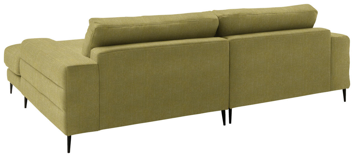 ECKSOFA in Flachgewebe Hellgrün  253/177 cm  - Schwarz/Hellgrün, Design, Textil/Metall (253/177cm) - Dieter Knoll