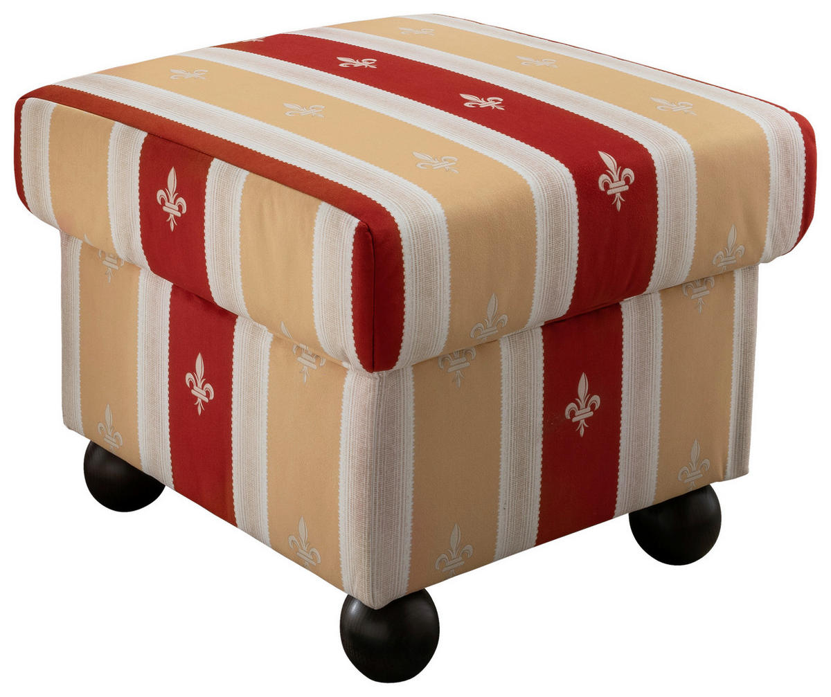 HOCKER in Textil Rot  - Wengefarben/Rot, KONVENTIONELL, Holz/Textil (56/46/56cm) - Livetastic