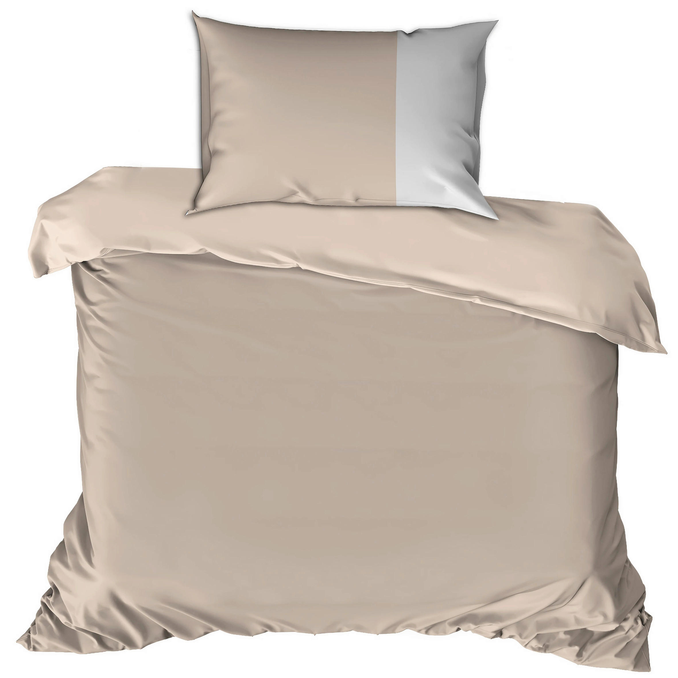 BETTWÄSCHE Renforcé 135/200 cm  - Creme/Braun, Basics, Textil (135/200cm)