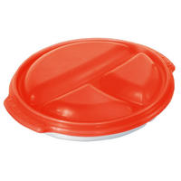 MIKROWELLENTELLER  - Weiss/Rot, Basics, Kunststoff (25,5/23,5/5cm) - Rotho