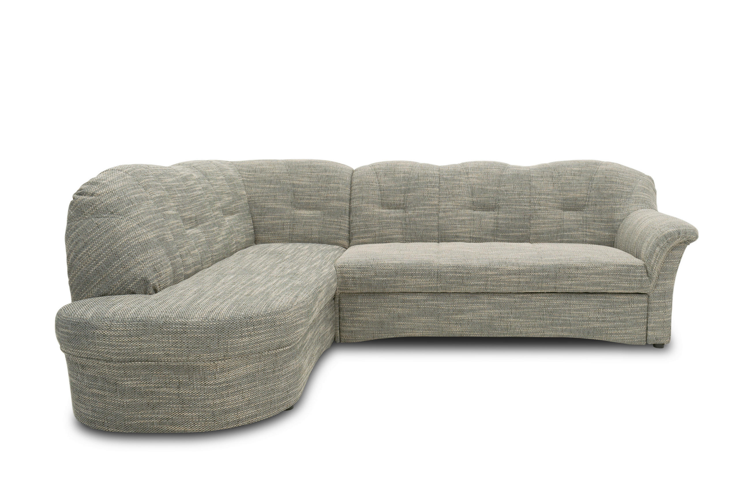 ECKSOFA Grau, Weiß Webstoff Schlaffunktion  - Schwarz/Weiß, KONVENTIONELL, Kunststoff/Textil (180/243cm) - MID.YOU