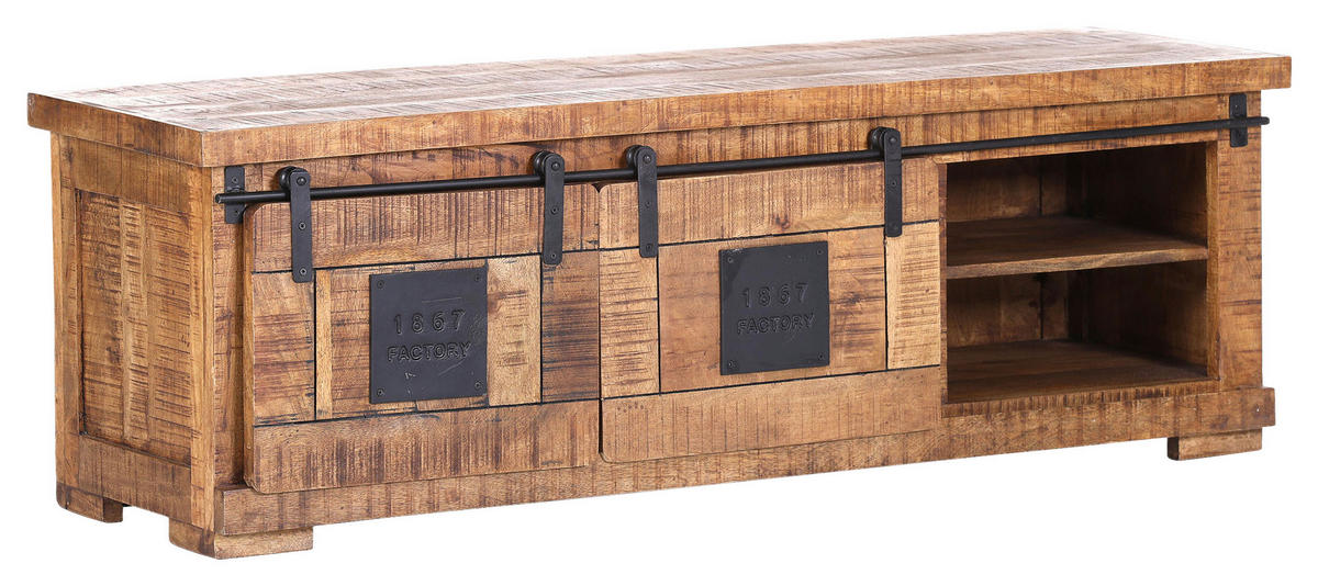LOWBOARD  in 150/50/45 cm  - Schwarz/Naturfarben, LIFESTYLE, Holz/Metall (150/50/45cm) - Landscape