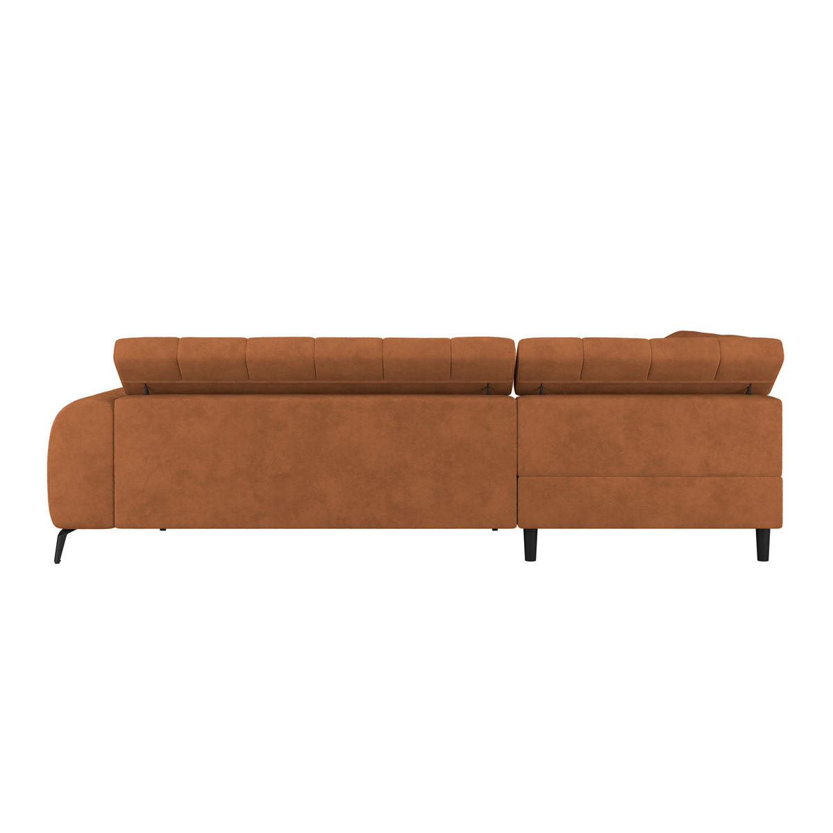ECKSOFA Rostfarben  - Rostfarben/Schwarz, Trend, Kunststoff/Textil (203/261cm) - Livetastic