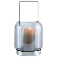LATERNE - Grau, Design, Glas/Metall (12/22cm) - Ambia Home