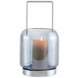 LATERNE - Grau, Design, Glas/Metall (12/22cm) - Ambia Home