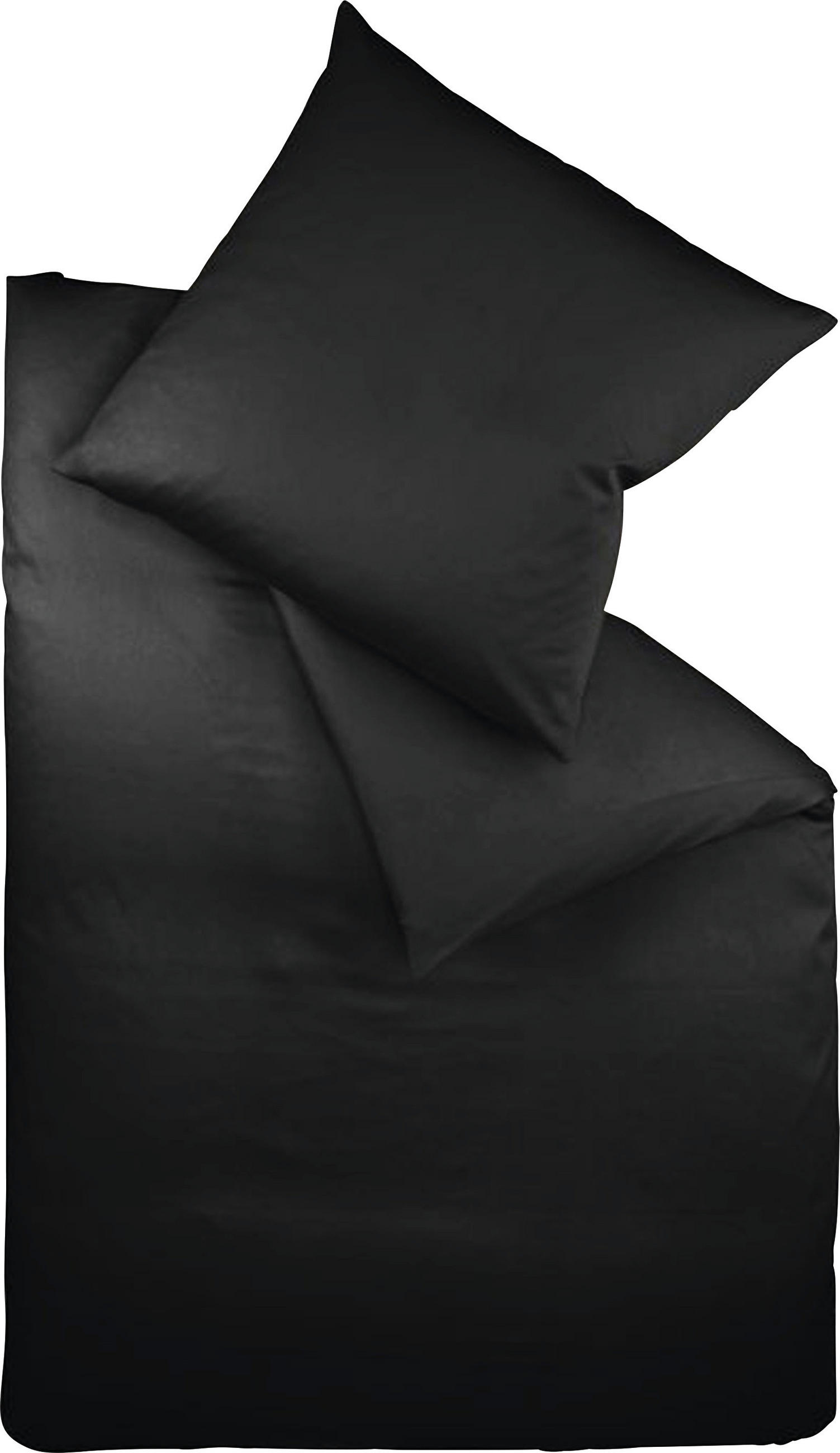BETTWÄSCHE Makosatin 155/220 cm - Schwarz, Basics, Textil (155/220cm) - Fleuresse