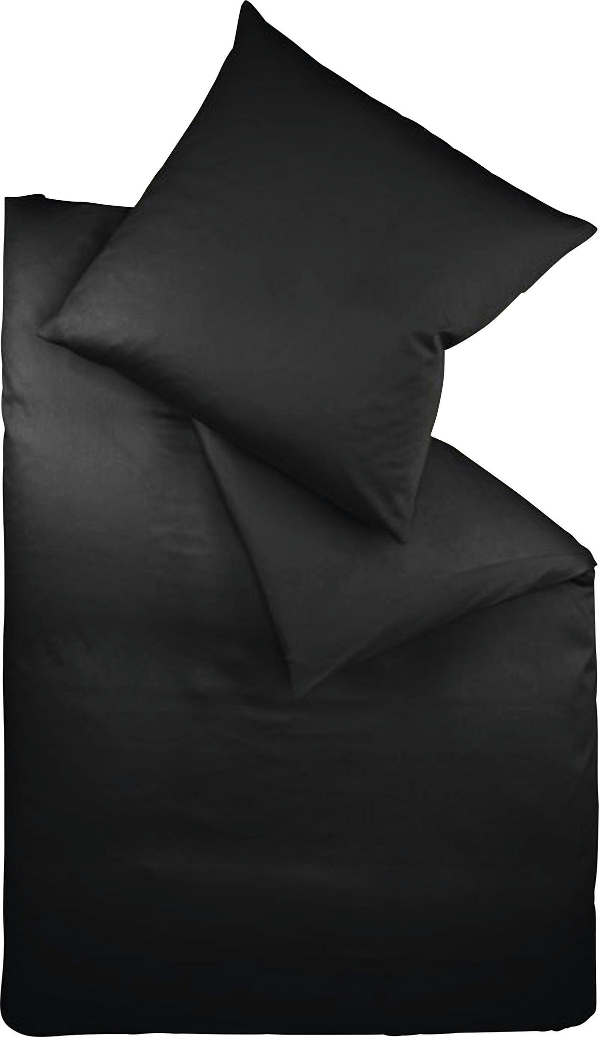 BETTWÄSCHE Makosatin 155/220 cm  - Schwarz, Basics, Textil (155/220cm) - Fleuresse