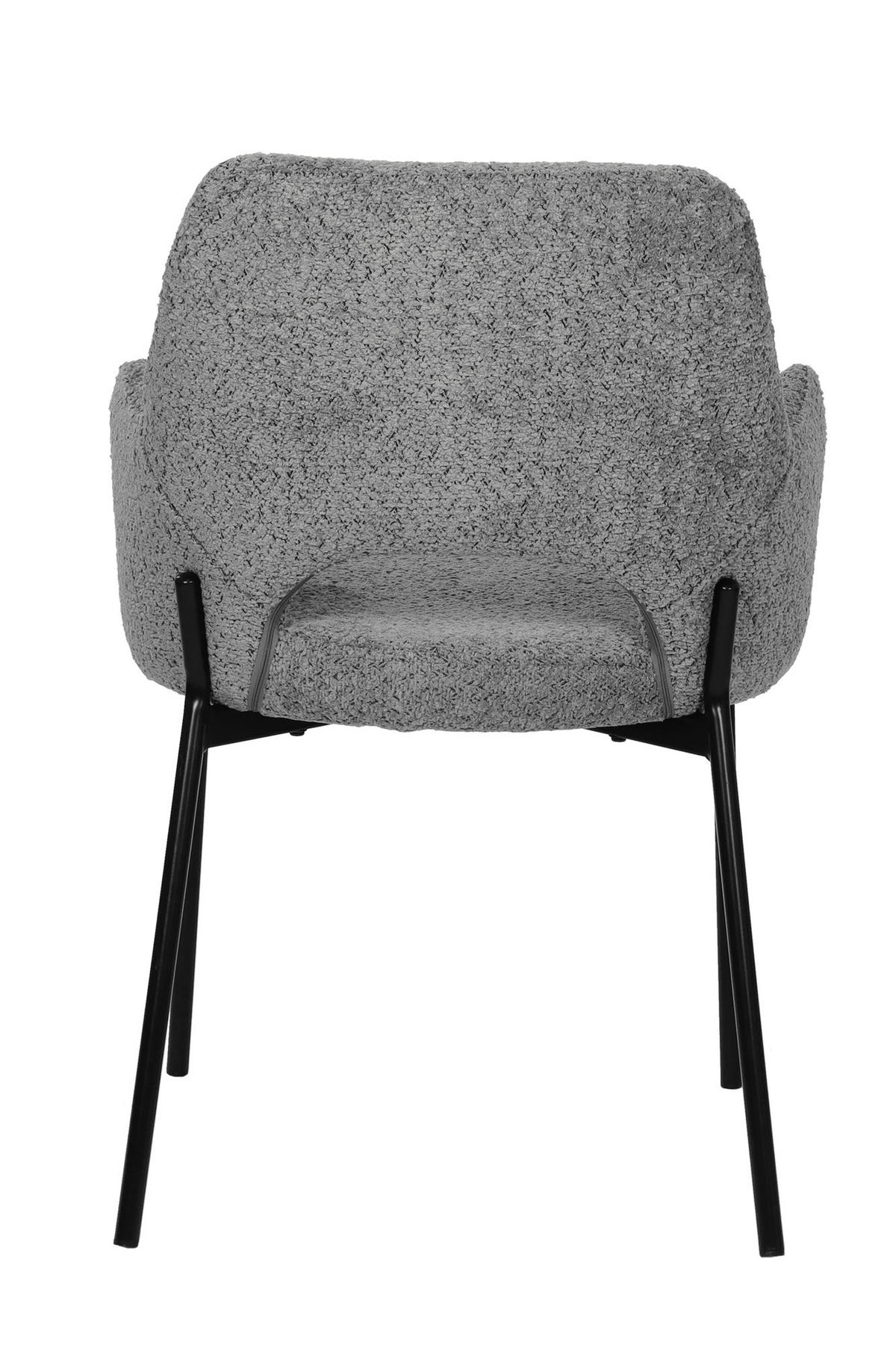 ARMLEHNSTUHL-SET 2 Stück  in Bouclé  - Schwarz/Grau, MODERN, Textil/Metall (60,5/84/56cm) - MID.YOU
