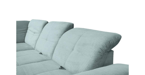 ECKSOFA in Cord Pastellblau  - Pastellblau/Schwarz, Design, Textil/Metall (242/313cm) - Xora