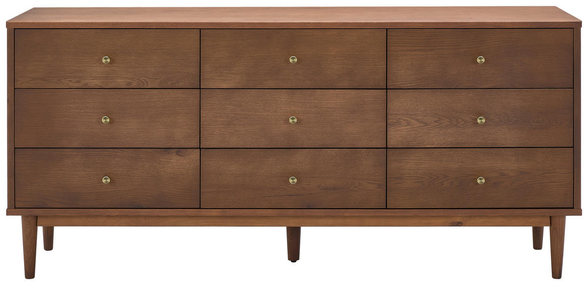 SIDEBOARD 148/74/40 cm  - Goldfarben/Walnussfarben, LIFESTYLE, Holz/Holzwerkstoff (148/74/40cm) - MID.YOU