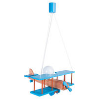 KINDERHÄNGELEUCHTE 42/45/75 cm   - Blau/Naturfarben, KONVENTIONELL, Holz (42/45/75cm)