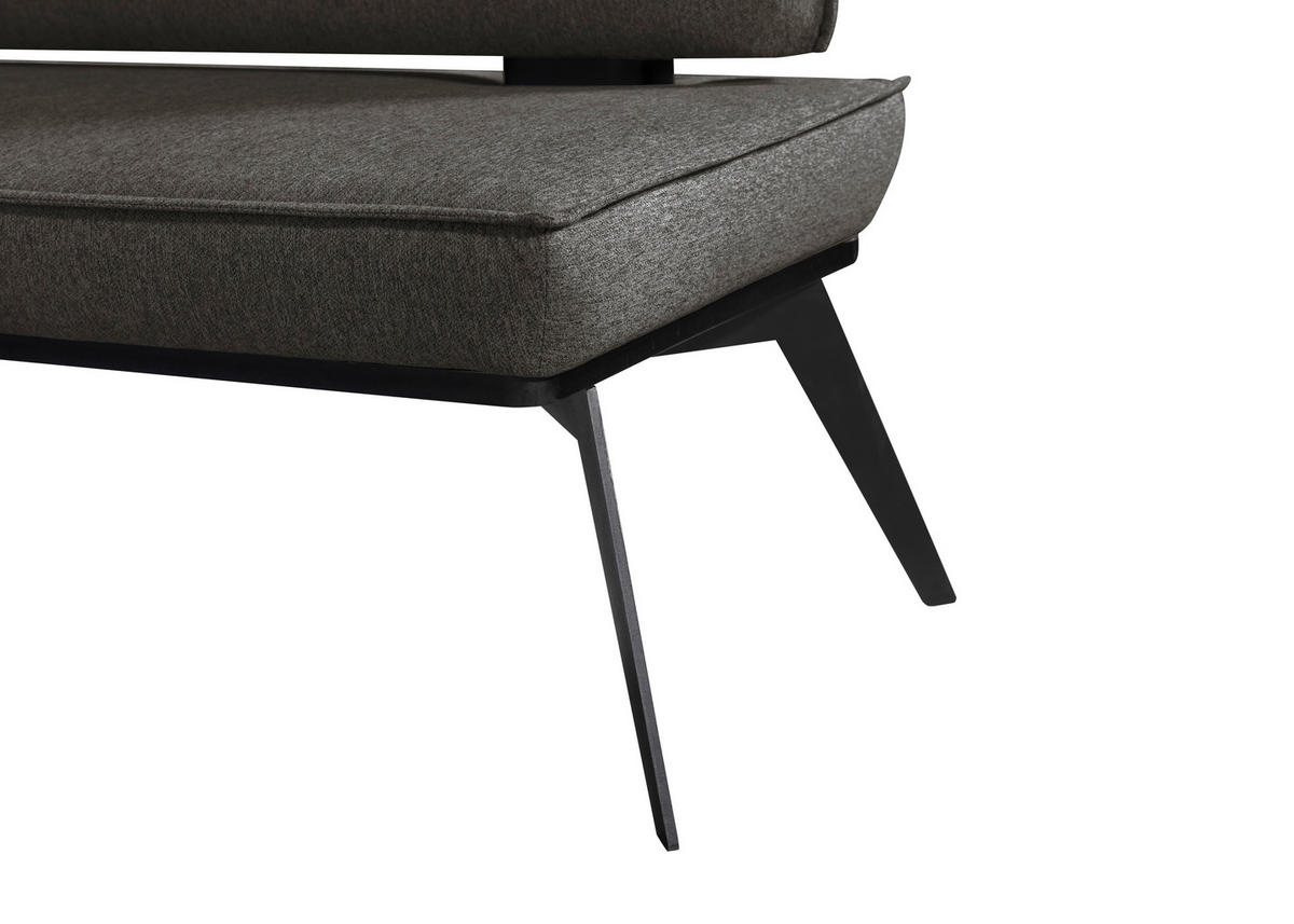 SITZBANK 153/90/65 cm Webstoff Schwarz Buche massiv  - Schwarz, Basics, Holz/Textil (153/90/65cm) - Carryhome
