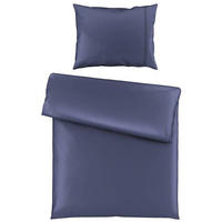 BETTWÄSCHESET Satin 160/210 cm  65 cm/100 cm  - Blau, Natur, Textil (160/210cm) - Bio:Vio