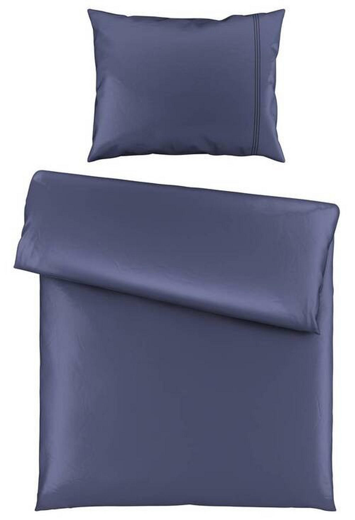 BETTWÄSCHESET Satin 160/210 cm  65 cm/100 cm  - Blau, Natur, Textil (160/210cm) - Bio:Vio