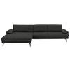 ECKSOFA in Velours Anthrazit  - Anthrazit/Schwarz, Design, Textil/Metall (180/310cm) - Dieter Knoll