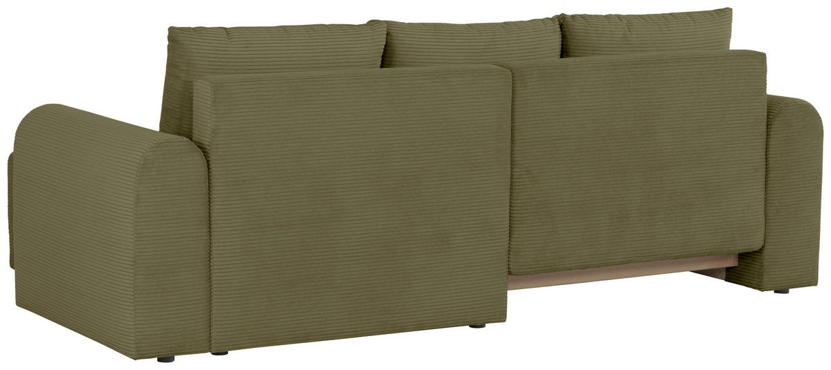 ECKSOFA in Cord Olivgrün  - Olivgrün, Design, Textil (250/151cm) - MID.YOU