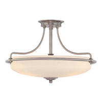 DECKENLEUCHTE  53.3/35.6 cm    - Nickelfarben, Konventionell, Glas/Metall (53.3/35.6cm) - Elstead Lighting