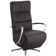 RELAXSESSEL in Leder Mokka  - Chromfarben/Mokka, Design, Leder/Metall (64/112/80cm) - Cantus