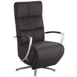 RELAXSESSEL in Leder Mokka  - Chromfarben/Mokka, Design, Leder/Metall (64/112/80cm) - Cantus