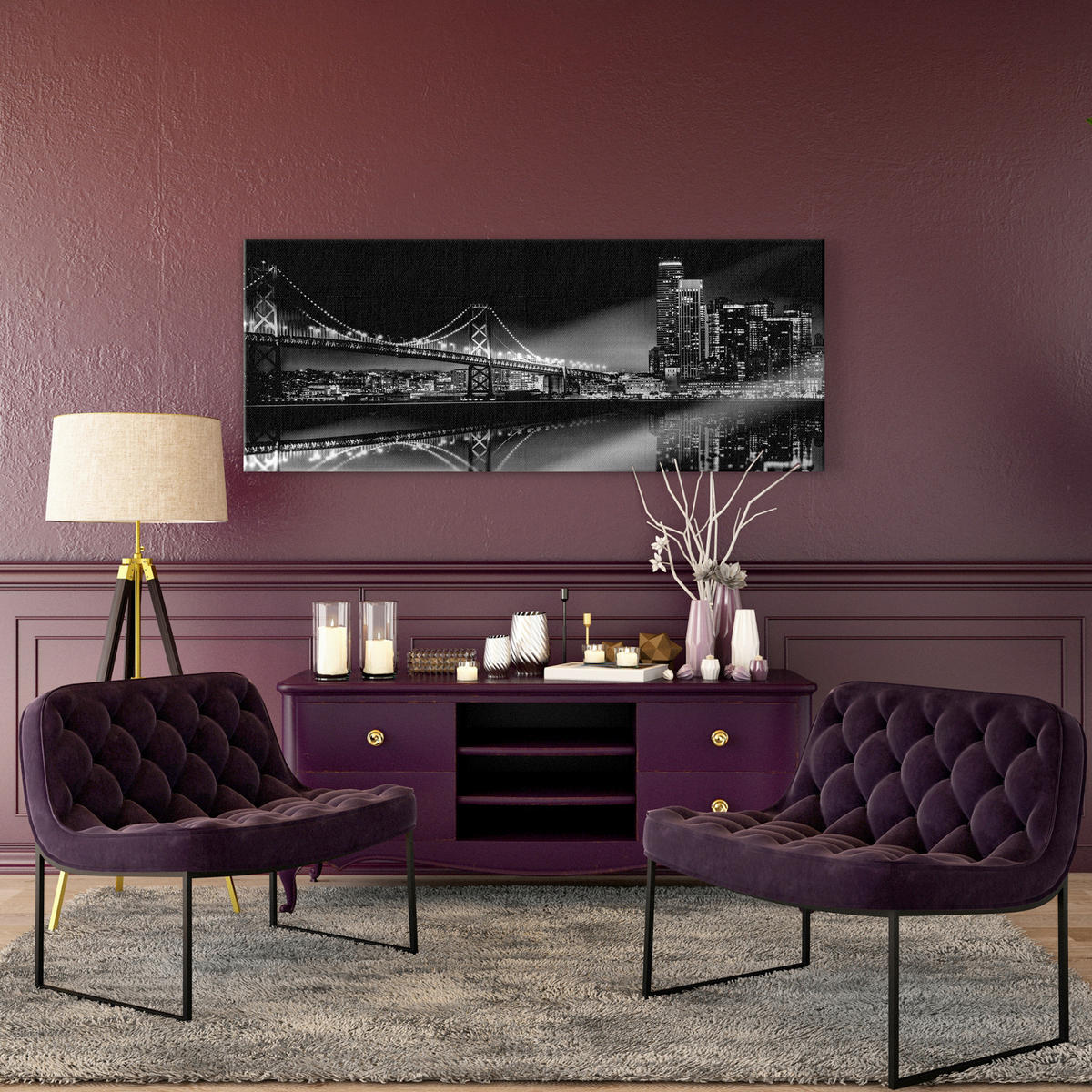 LEINWANDBILD Städte 150/60 cm  - Multicolor, Basics, Holz/Textil (150/60cm)