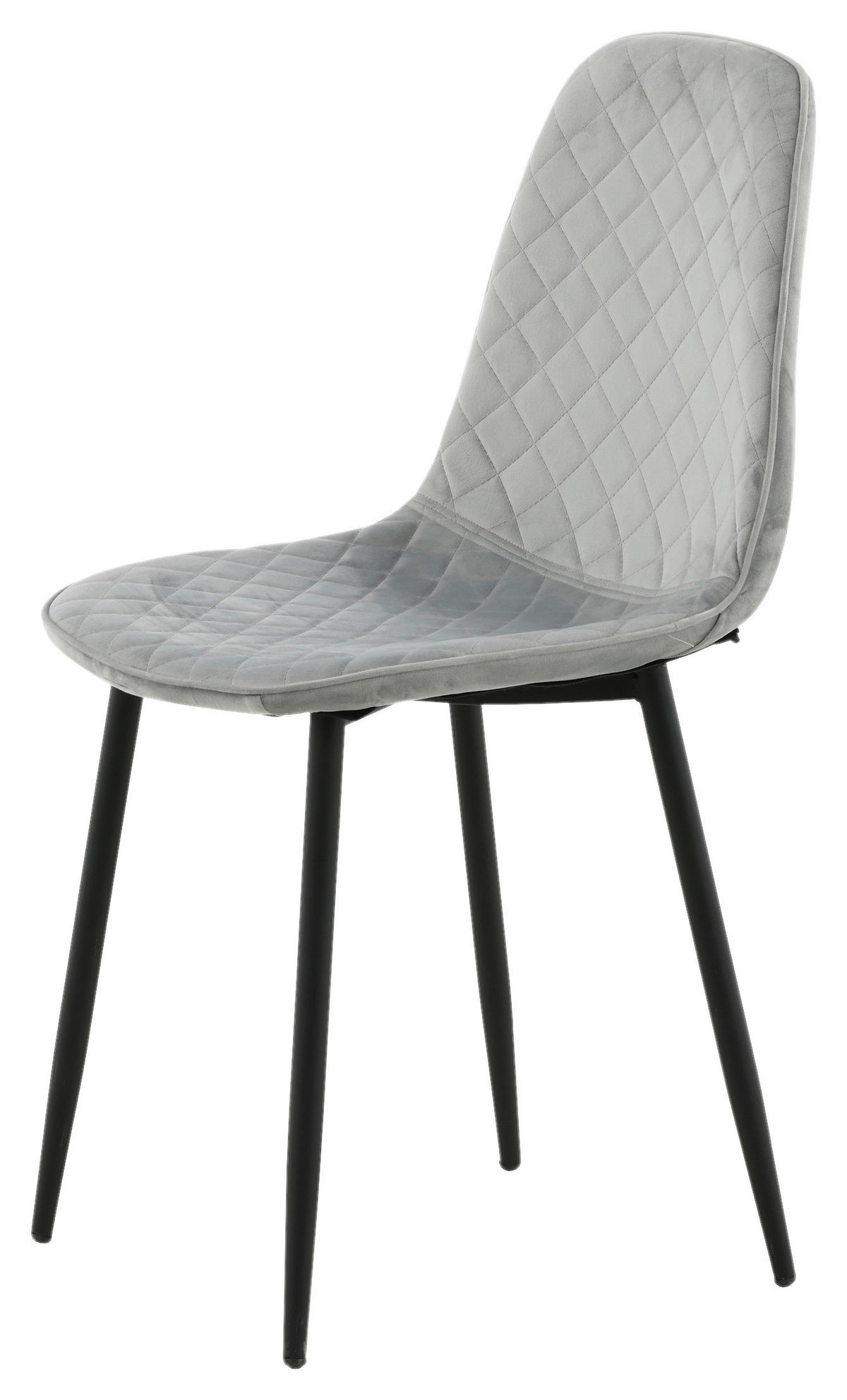 STOLSET 2 styck stål sammet  - grå/svart, Design, metall/textil (44/86/52cm) - Livetastic