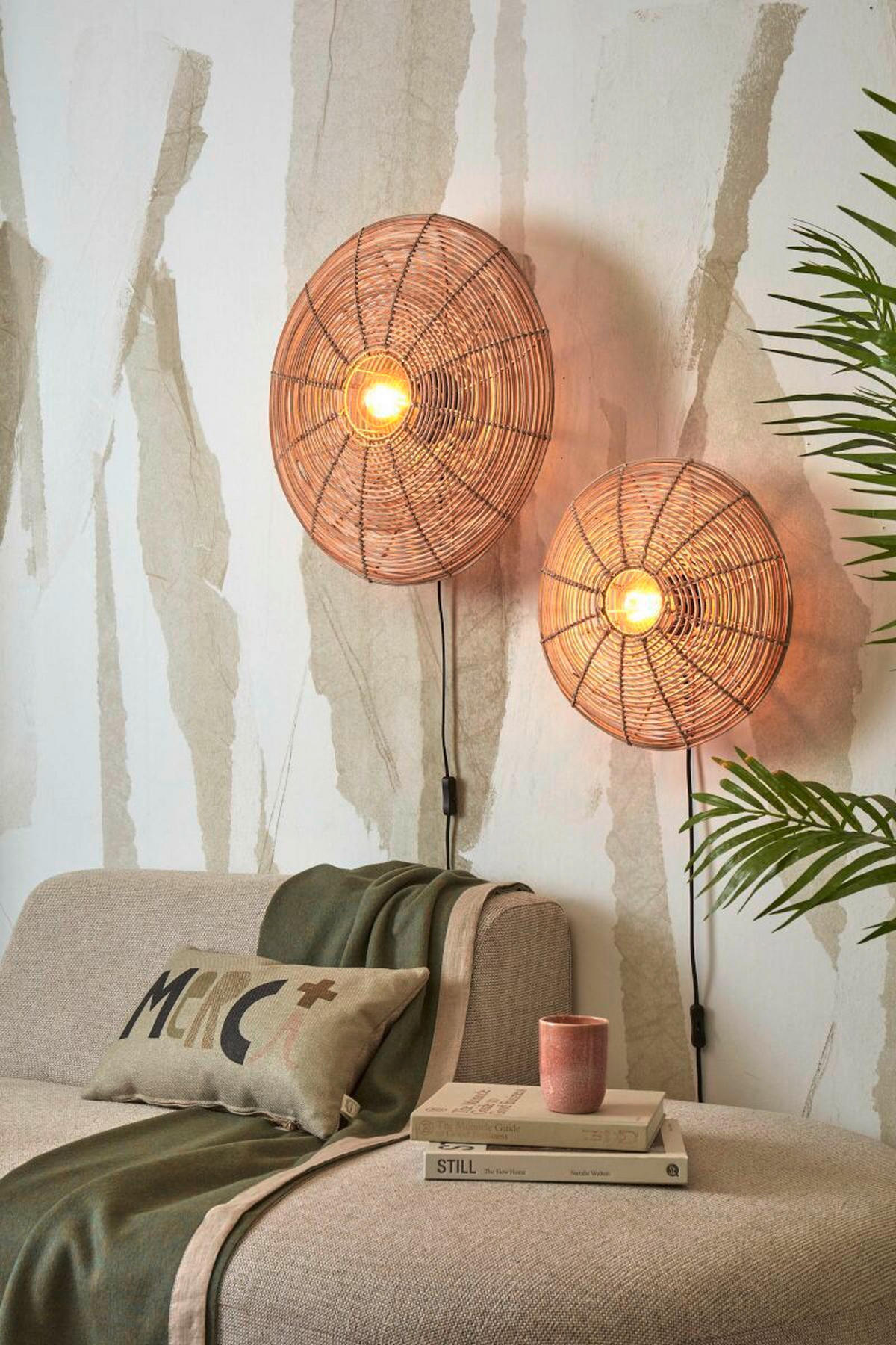 VÄGGLAMPA GOOD&MOJO  10/40/40 cm   - naturfärgad, Trend, naturmaterial (10/40/40cm) - Good & Mojo