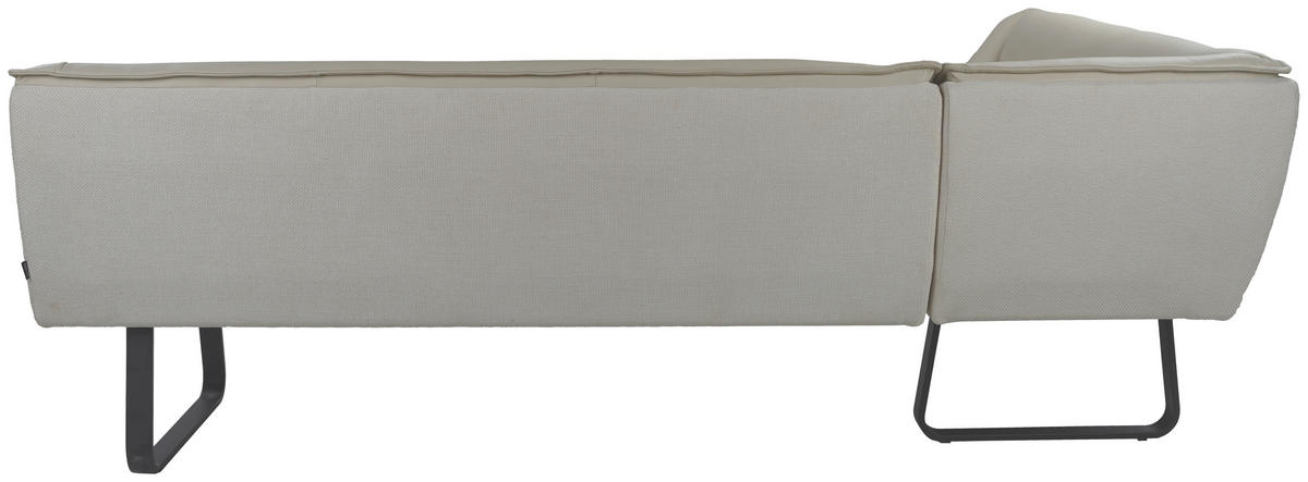 ECKBANK 178/237 cm Struktur Echtleder Beige, Schwarz   - Beige/Schwarz, Design, Leder/Textil (178/237cm) - Novel