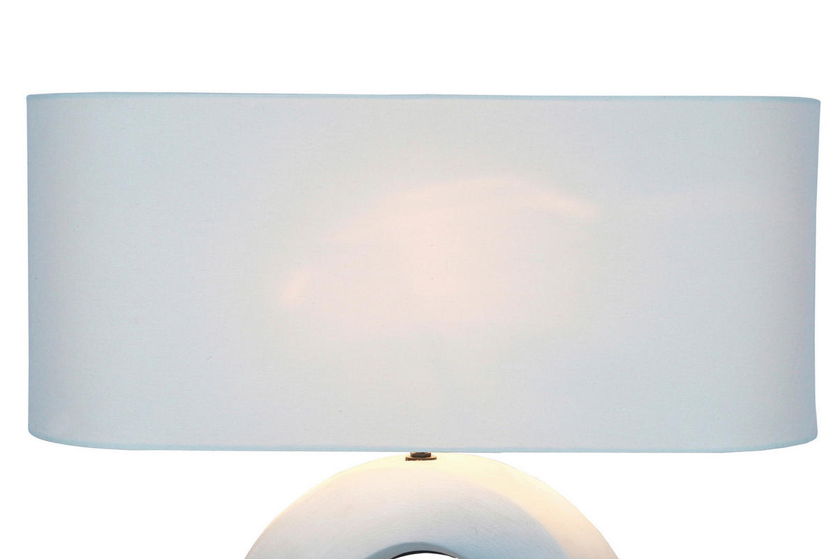 TISCHLEUCHTE 31/55/15 cm   - Blau/Elfenbein, Design, Keramik/Textil (31/55/15cm) - P & B