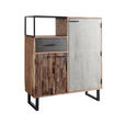 KOMMODE Grau, Akaziefarben, Hellbraun 100/122/40 cm - Hellbraun/Schwarz, Design, Holz/Stein (100/122/40cm) - Carryhome