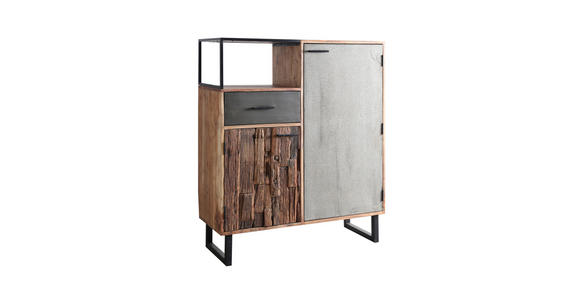KOMMODE Grau, Akaziefarben, Hellbraun 100/122/40 cm - Hellbraun/Schwarz, Design, Holz/Stein (100/122/40cm) - Carryhome
