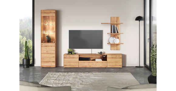 WOHNWAND 3-teilig  in Wildeiche  261/200/40 cm  - Wildeiche, KONVENTIONELL, Holz (261/200/40cm) - Linea Natura