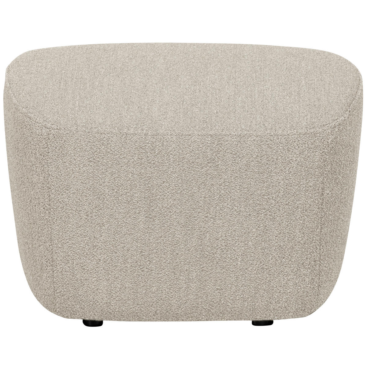 HOCKER Lofty Bouclé Naturfarben  - Schwarz/Naturfarben, Design, Kunststoff/Textil (62/41/48cm) - Livetastic