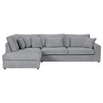 ECKSOFA Hellgrau Cord Zierkissen, Rückenkissen, Rücken echt  - Hellgrau/Schwarz, MODERN, Kunststoff/Textil (228/307cm) - Carryhome
