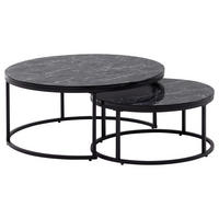 SET MIZ, črna  - črna, Moderno, kovina/leseni material (80/80/36cm) - MID.YOU