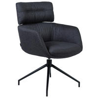 ARMLEHNSTUHL  Stoffauswahl, Sitzfläche 360° drehbar, automatische Rückholfunktion Webstoff  Graphitfarben, Schwarz  - Graphitfarben/Schwarz, Design, Textil/Metall (62/92/66cm) - Dieter Knoll